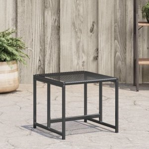 Tuinkrukken 4 st poly rattan zwart