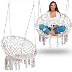 Tuinstoel Hangende Schommel Boho Beige