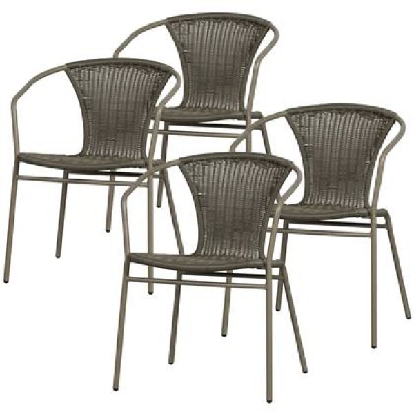 WOOOD Weston Stoel Outdoor - Rattan|Metaal - Jungle - Set van 4