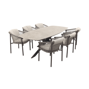 4 Seasons Allora / Prado keramische deens ovale tuinset (7-delig) - terre
