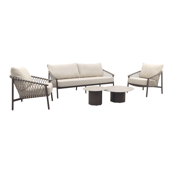 4 Seasons Allora / Sofie loungeset (5-delig) - zand/terre