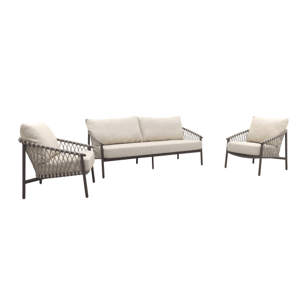 4 Seasons Allora stoel-bank loungeset - zand/terre