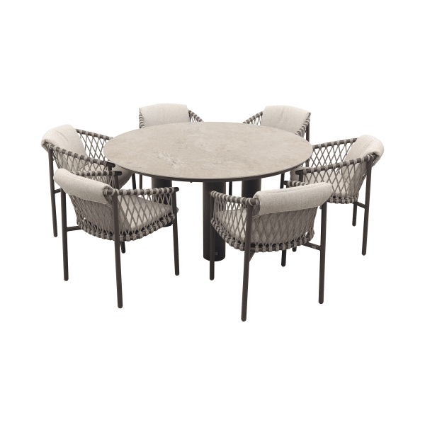 4 Seasons Allora/Arizona ronde tuinset Ø160 cm. - zand/terre