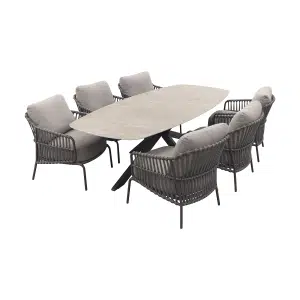 4 Seasons Capalbio/Nevada low dining tuinset 250x105 cm - terre