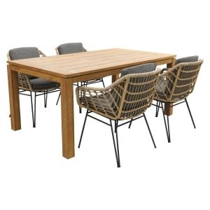 4 Seasons Cottage / Rome teak 170 cm. - Natural Brown - tuinset