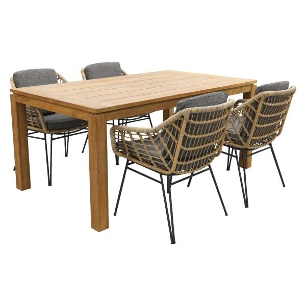 4 Seasons Cottage / Rome teak 170 cm. - Natural Brown - tuinset
