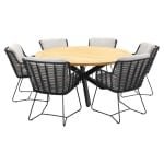 4 Seasons Fabrice antraciet/Prado 160 cm. - ronde tuinset