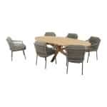 4 Seasons Jura/Prado Ellipse ovale tuinset - 240x115 cm. - stapelbaar