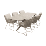 4SO Fabrice/Prado deens ovale tuinset (7-delig) - Latte