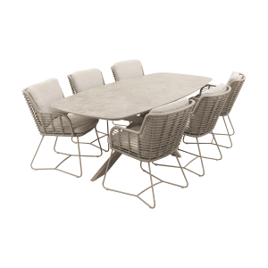 4SO Fabrice/Prado deens ovale tuinset (7-delig) - Latte