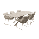 4SO Murcia/Prado deens ovale tuinset (7-delig) - Latte