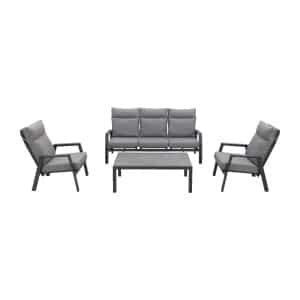 Azoren/Atlanta stoelen & 3-zitsbank loungeset 4-delig verstelbaar - Antraciet