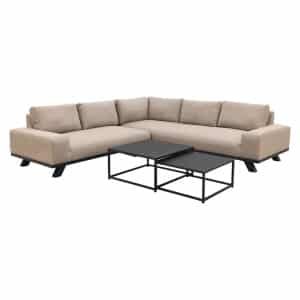 Barcelona/Royalty Sunbrella loungeset - Taupe - 4-delig