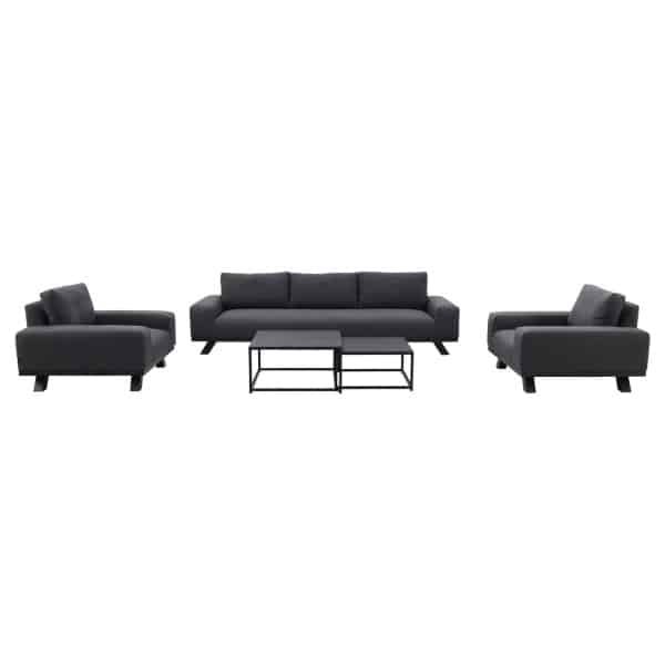 Barcelona/Royalty Sunbrella stoel-bank loungeset - Sooty - 5-delig