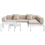 Beliani - RASIGLIA - Loungeset 5-zits - Beige - Aluminium