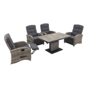 Casablanca/Jersey Deluxe verstelbare stoel loungeset - 5-delig