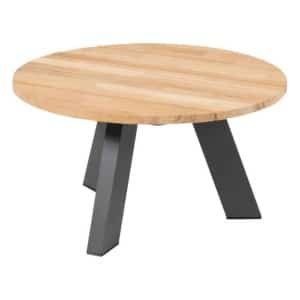 Cosmic salontafel met teak tafelblad 65 cm dia. H35 cm 4SO - 4so