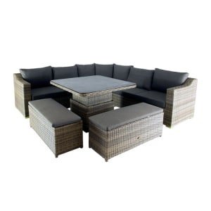 Dining hoekset Palm Springs Almond Taupe - Oosterik home