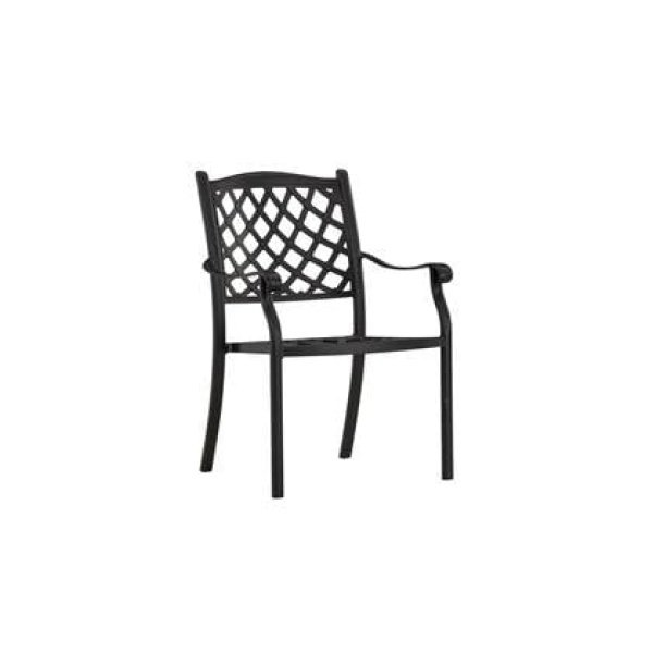 Fjôrd - Tuinstoel Zwart - Aluminium - Óbidos - Set van 4