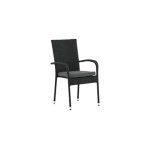 Fjôrd - Tuinstoel Zwart - Wicker - Anna - Set van 2