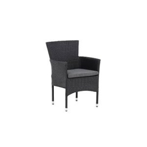 Fjôrd - Tuinstoel Zwart - Wicker - Malina - Set van 2