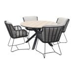 GI Edison 122 cm. - ronde tuinset / 4 Seasons Fabrice antraciet