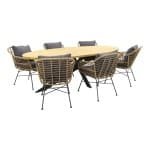 Garden Impressions Margriet natural/Taste Prado Ellips 240x115 cm. tuinset - 7-delig