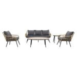 Garden Impressions Margriet stoel-bank loungeset - Natural rotan/Mystic Grey - 5 delig