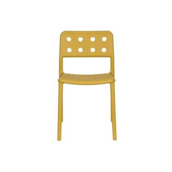 Giga Meubel - Tuinstoel Geel - 53x46x80cm - Serra - Set van 4