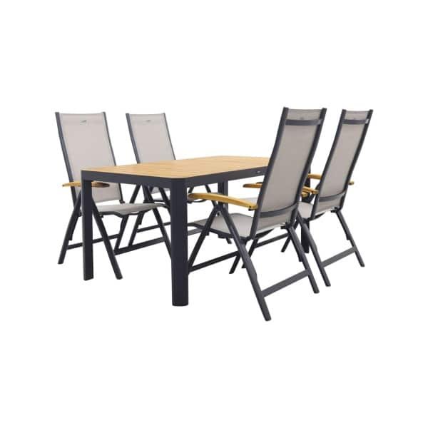 Hartman Monza/General teak verstelbare tuinset- 160 x 90 cm. - 5-delig