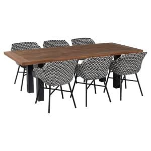 Hartman tuinset - Yasmani tuintafel 240 cm. + Delphine tuinstoel white-black
