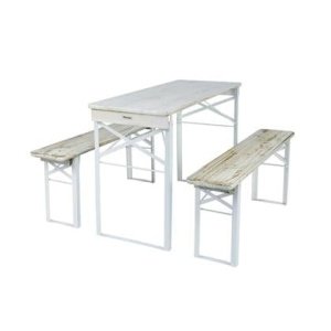 Inklapbare picknickset Berlijn 120 cm whitewash