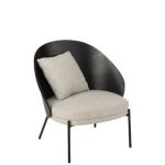 J-Line loungestoel Lone - hout|metaal - zwart|grijs