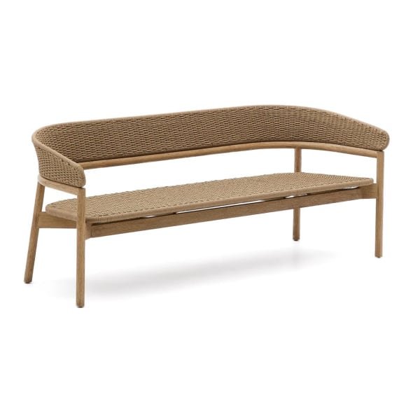 Kave Home 3-zits Tuinbank Arinella Acaciahout en geweven touw - Beige Kave Home 3-zits Tuinbank Arinella Acaciahout en geweven touw - Beige