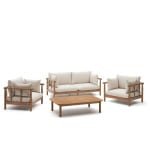 Kave Home Kave Home Loungeset Sacova, 2 zits 2 fauteuils met salontafel