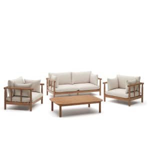 Kave Home Kave Home Loungeset Sacova, 2 zits 2 fauteuils met salontafel