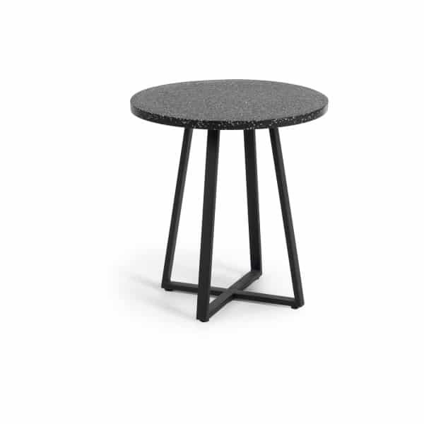 Kave Home Kave Home Tuintafel Tella, Tella zwarte terrazzo ronde tafel Ø 70 cm (mtk0034)