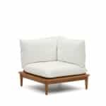 Kave Home Modulaire Hoekfauteuil Portitxol Teakhout - Wit