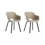 Keter Noa Tuinstoel - 2 stuks - 55x56,5x80cm - metalen frame - Taupe