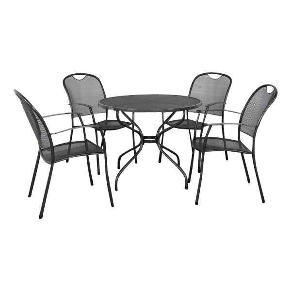 Kettler Kos tuinset + strekmetaal tafel 90 cm.