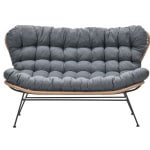 Libelle 2-zits bank natural rotan/mystic grey - Garden impressions