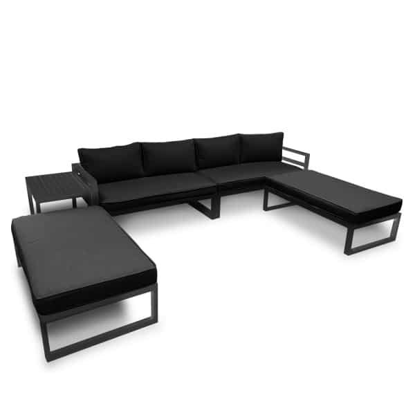 Loungeset - Alles-in-één - Zwart + Antraciet