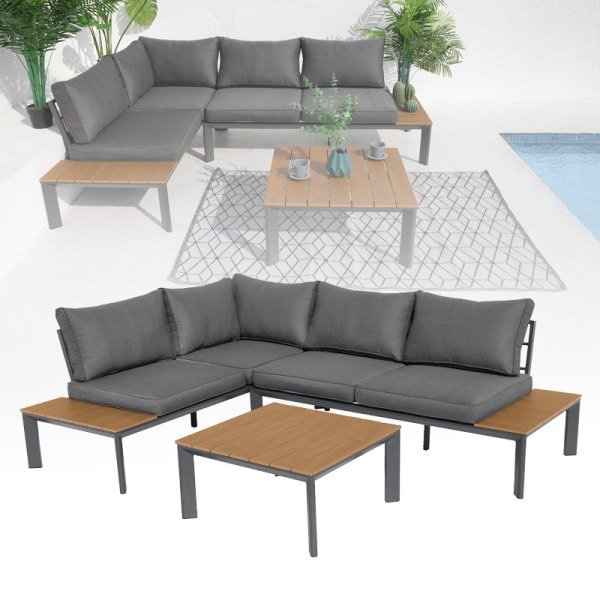 Loungeset Modena Antraciet - Polywood & Aluminium