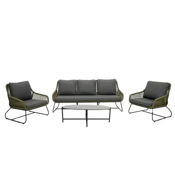 Loungeset Portofino 4-delig olijf groen