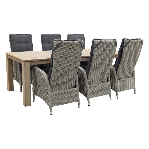 Manhattan/Rome grey 240 cm. verstelbare tuinset - 7-delig