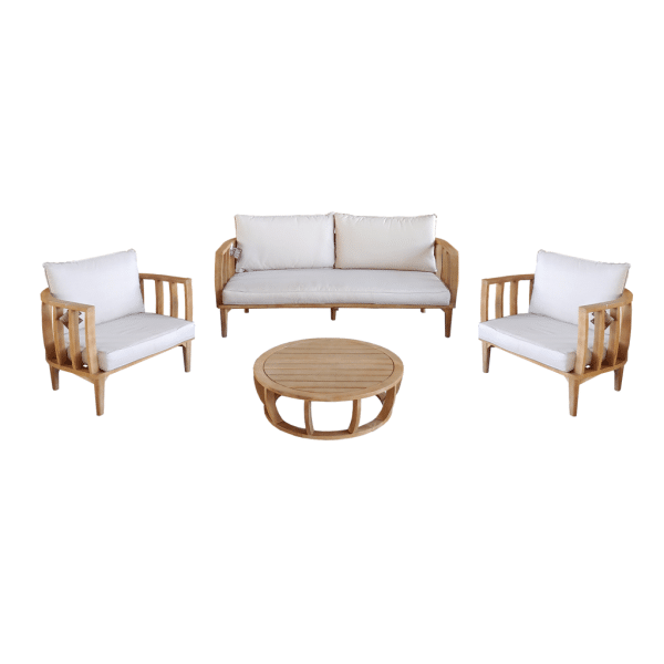 Mataro Loungeset - 4 stuks - Hout Acacia Licht Teak Look