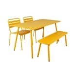 Metalen tuinset Max 150 cm okergeel - 4-delig