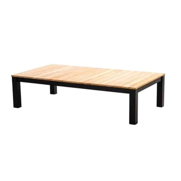 Midori coffee table 140x75cm. alu black/teak - Yoi