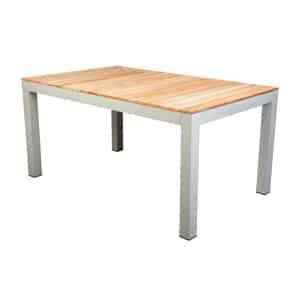 Midori low dining table 148x90 cm aluminium salix/teak - Yoi