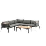Nohr Loungeset Courtnee Met hoekbank en tafel - Grijs/Zwart